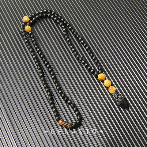 Black Obsidian Tiger Eye Stone Necklace – GENASTO