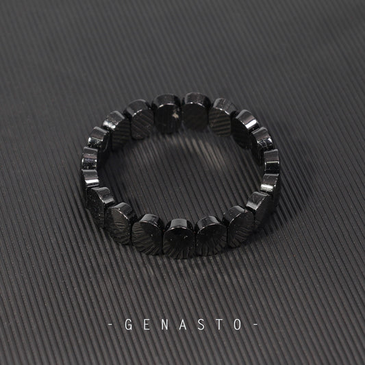 Black Tourmaline Crystal Bracelet, Protection Healing Stone Stretch Bracelet