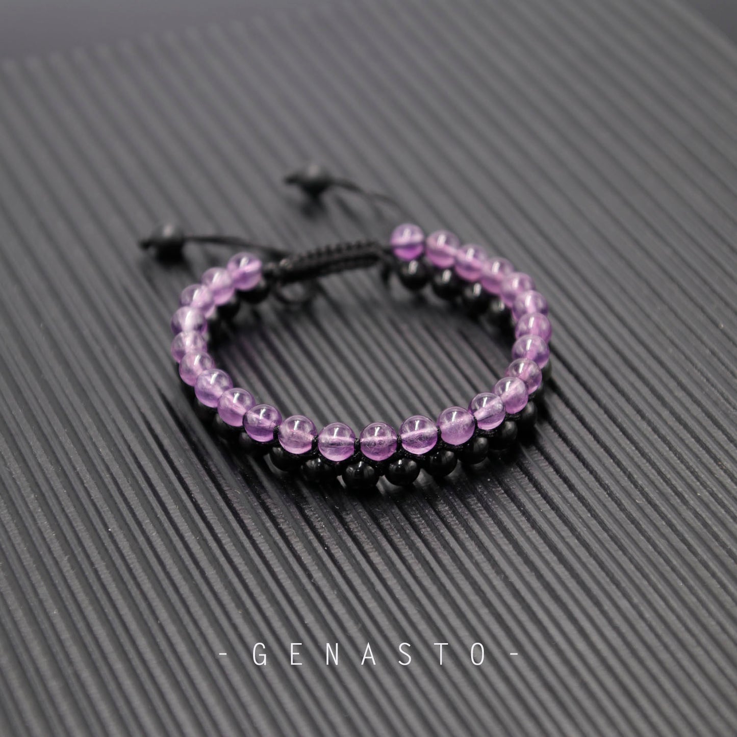 Amethyst Obsidian Beads Bracelet, 6mm