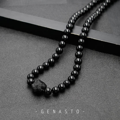 Black Tourmaline & Black Obsidian Necklace