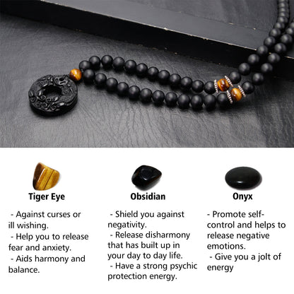 Pixiu Black Obsidian Necklace