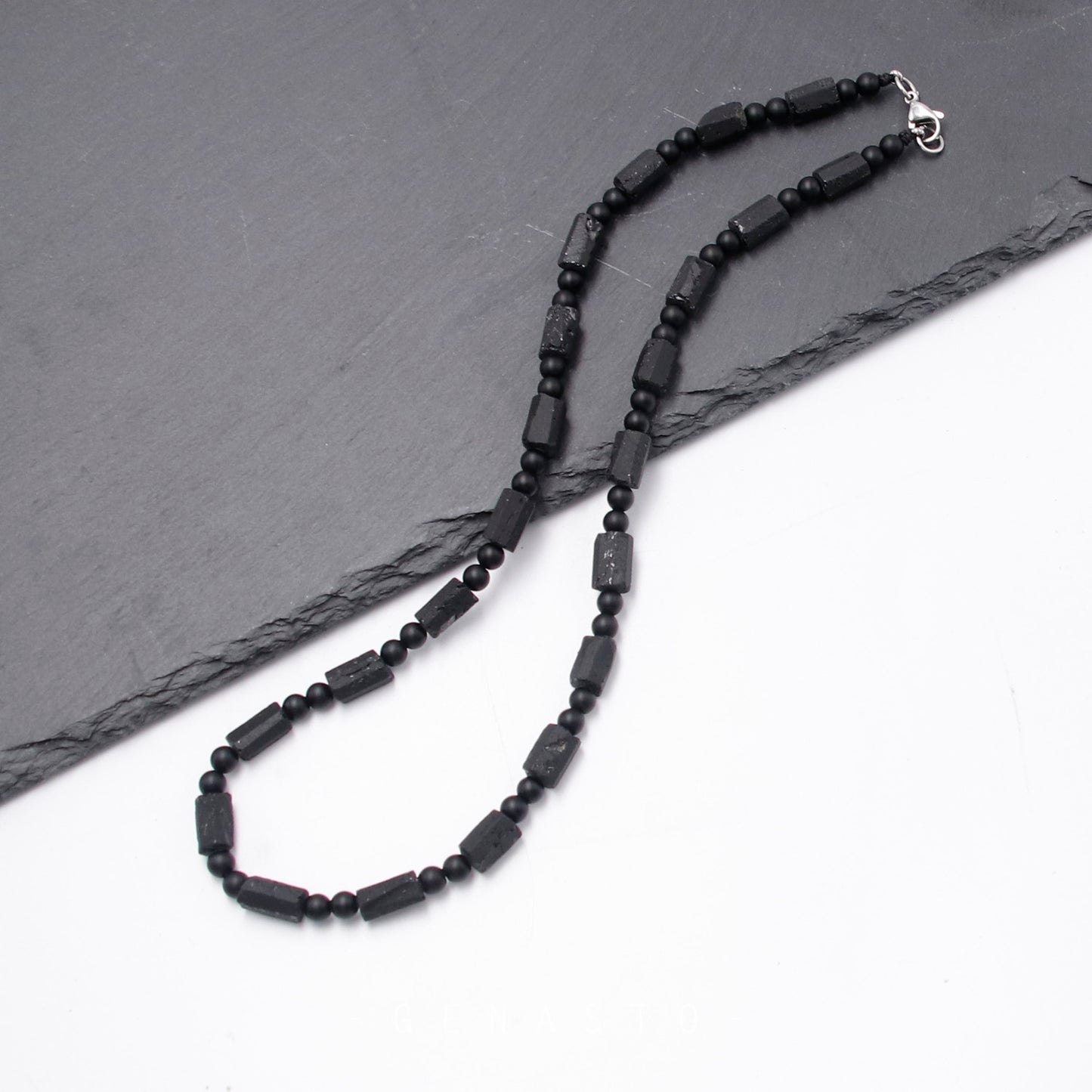 Black Tourmaline & Black Matte Onyx Necklace