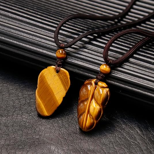 Brown Tiger Eye Pendant, Leaf