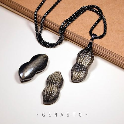 Golden Obsidian Peanut Pendant