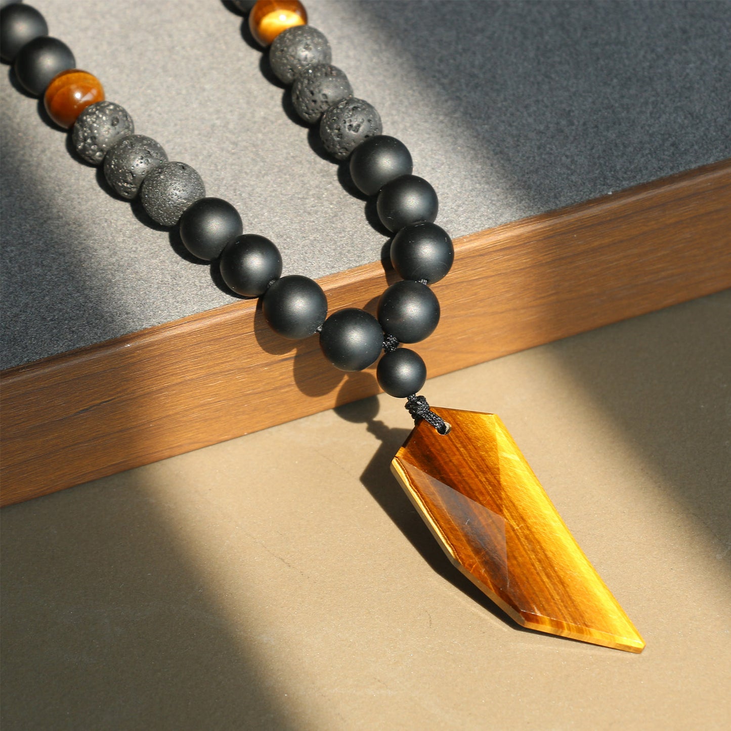 Tiger Eye Wolf Tooth Necklace for Men