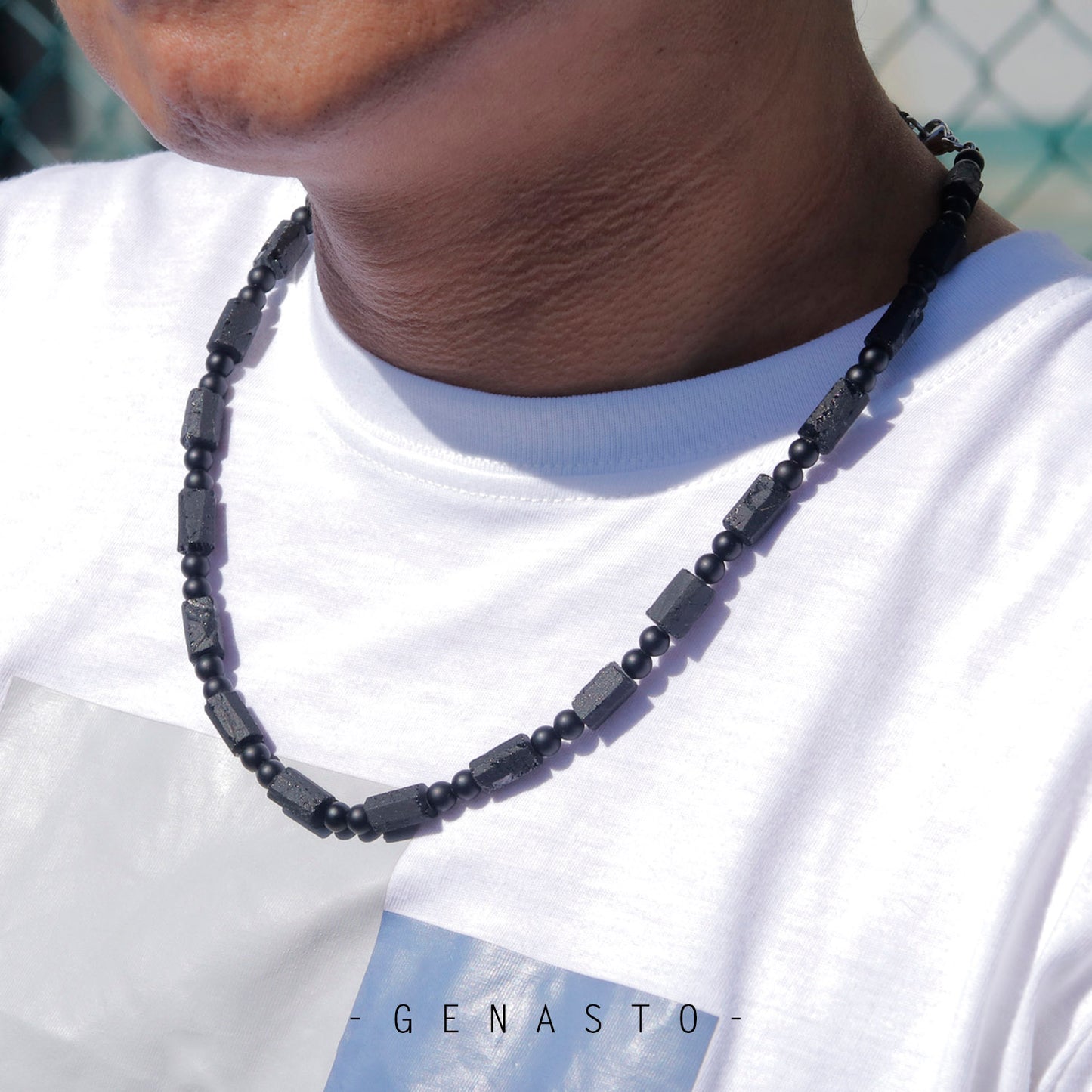 Black Tourmaline & Black Matte Onyx Necklace