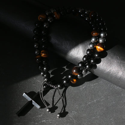 Black Cross Obsidian Necklace