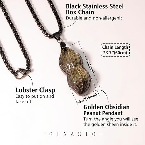 Golden Obsidian Peanut Pendant