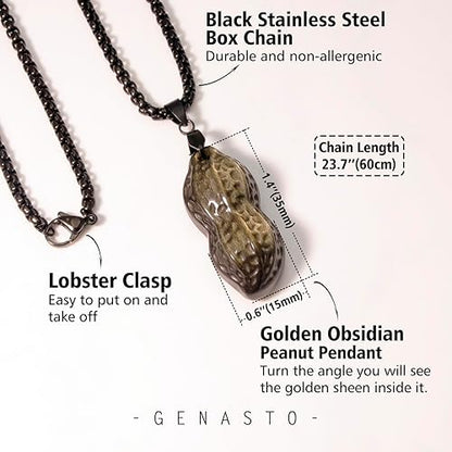 Golden Obsidian Peanut Pendant