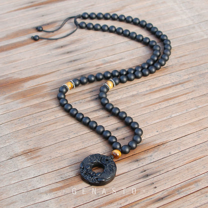 Pixiu Black Obsidian Necklace