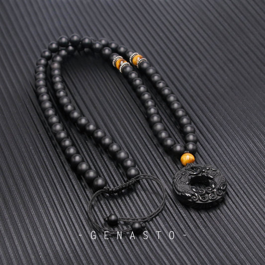 Pixiu Black Obsidian Necklace