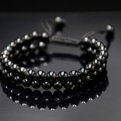 Obsidian Two-layer Bracelet, 6mm