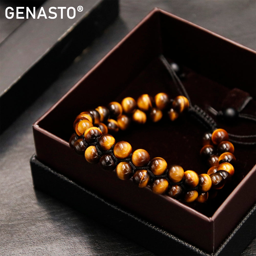 TIGER EYE Beaded Bracelet  Brown Gemstones Bead Bracelet – GT