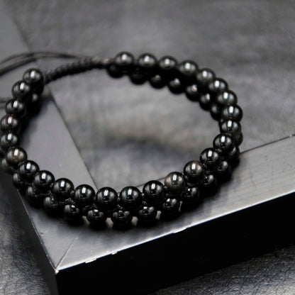 Obsidian Two-layer Bracelet, 6mm