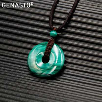 malachite stone pendant