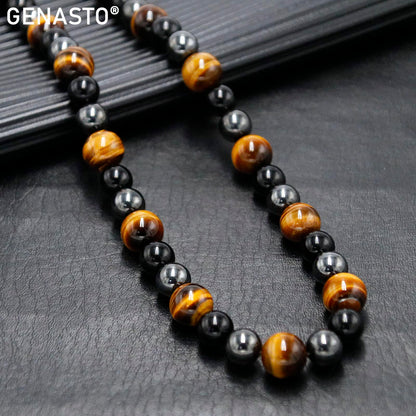 mens crystals beads necklace