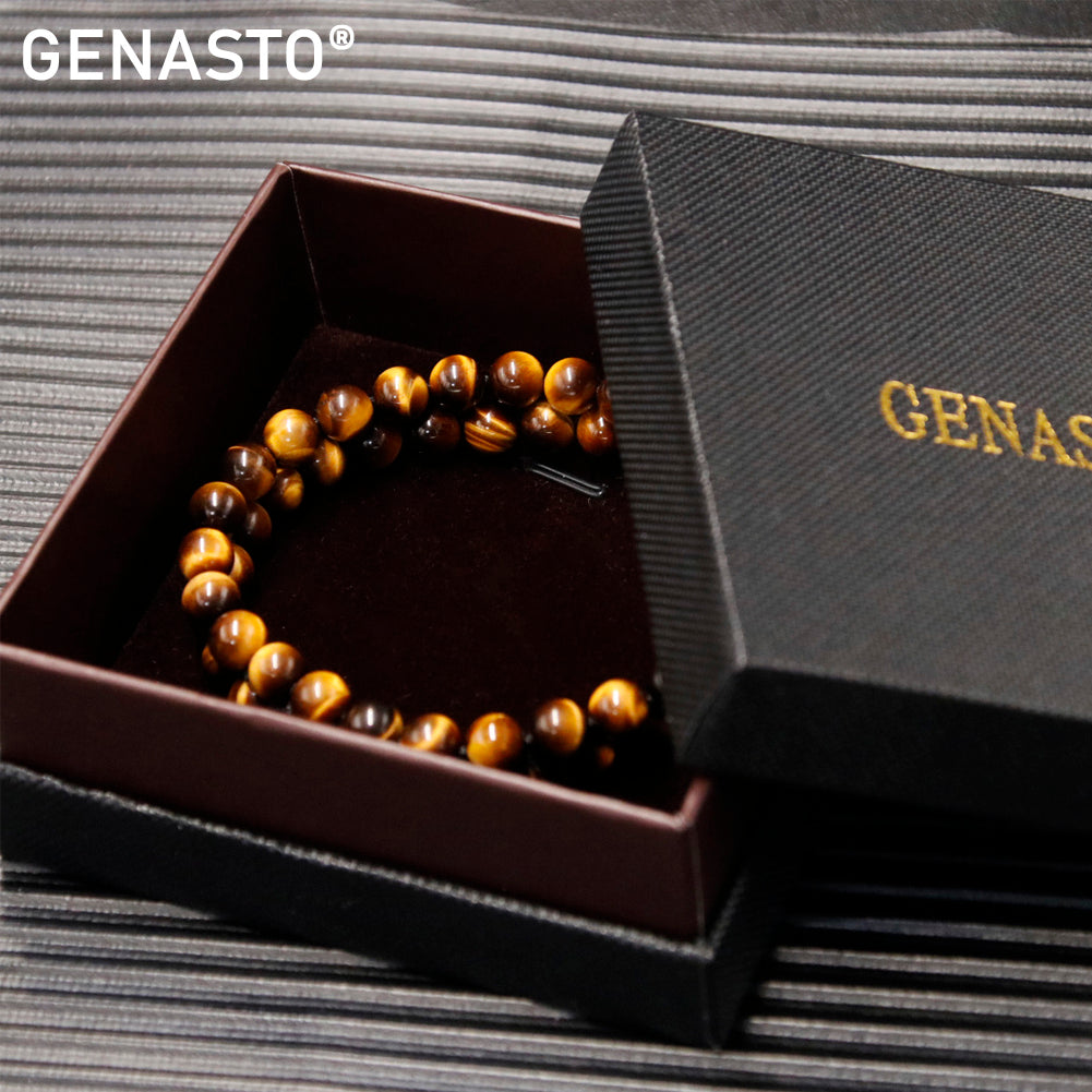 TIGER EYE Beaded Bracelet  Brown Gemstones Bead Bracelet – GT collection