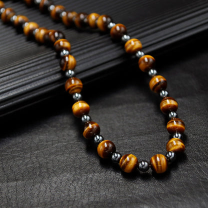 Tiger Eye & Hematite Necklace