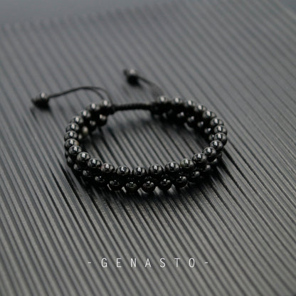 black obsidian beads bracelet