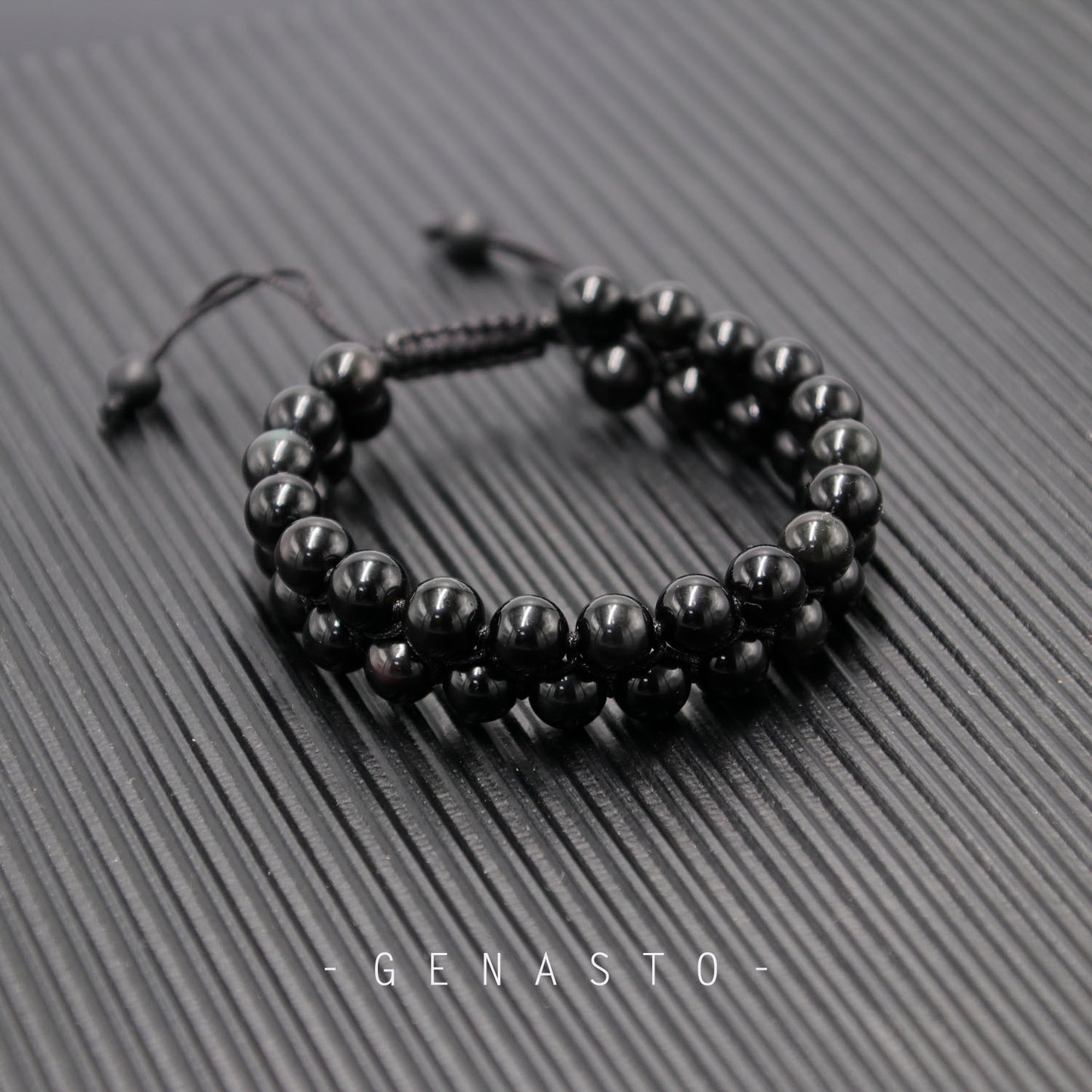 black obsidian beads bracelet