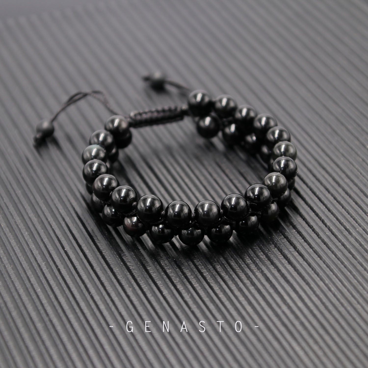 black obsidian beads bracelet