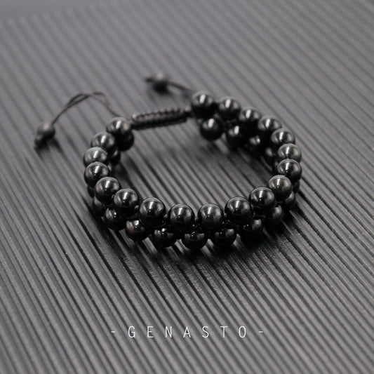 black obsidian beads bracelet