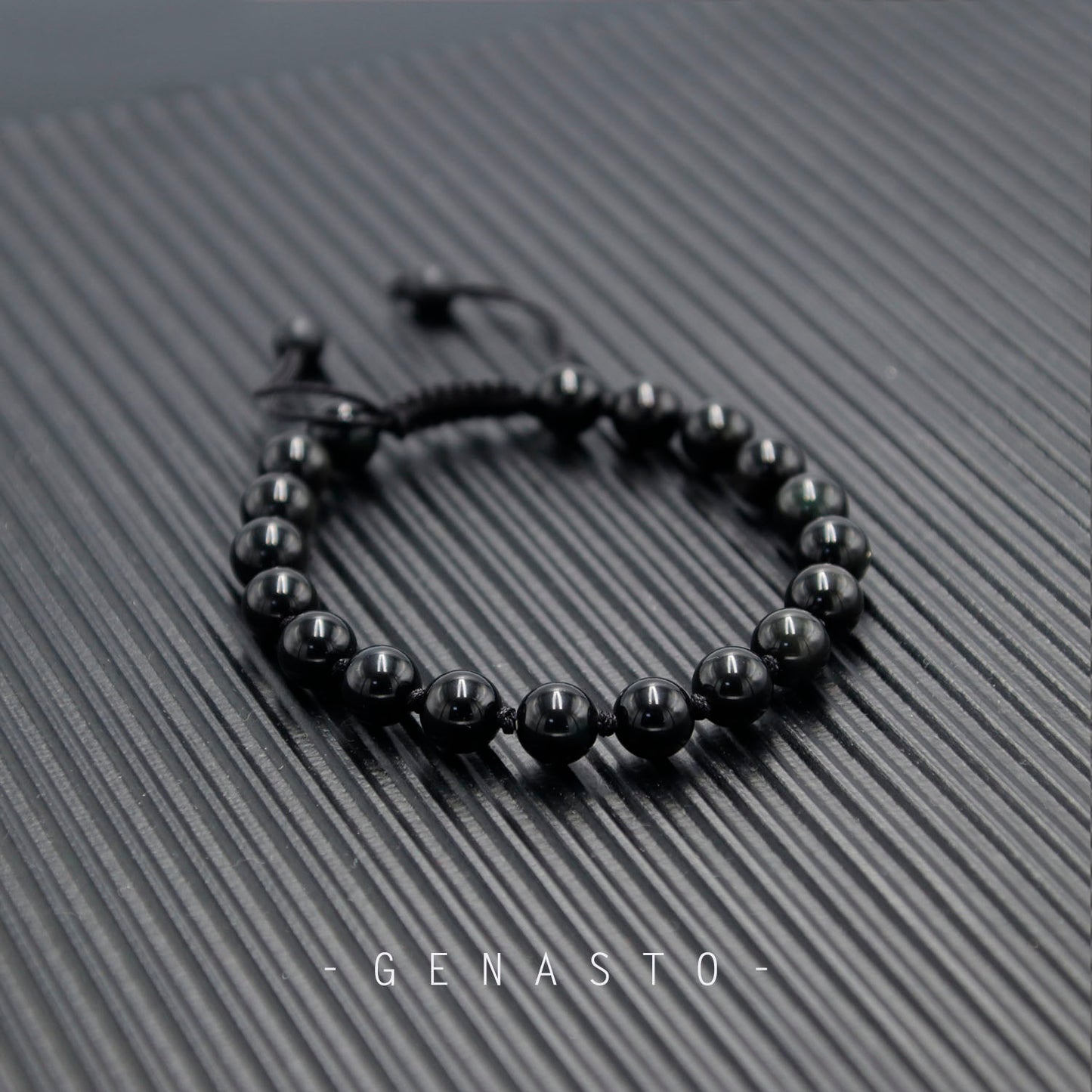 Obsidian Single-layer Bracelet, 8mm