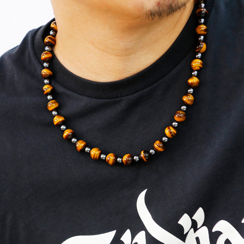 Tiger Eye & Hematite Necklace